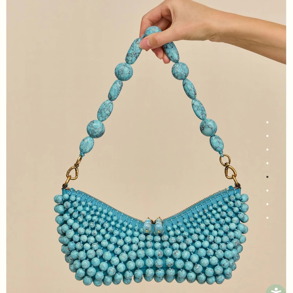 NEW Cult Gaia Mercier Mini Shoulder Bag Ibiza Turquoise - Picture 2 of 12